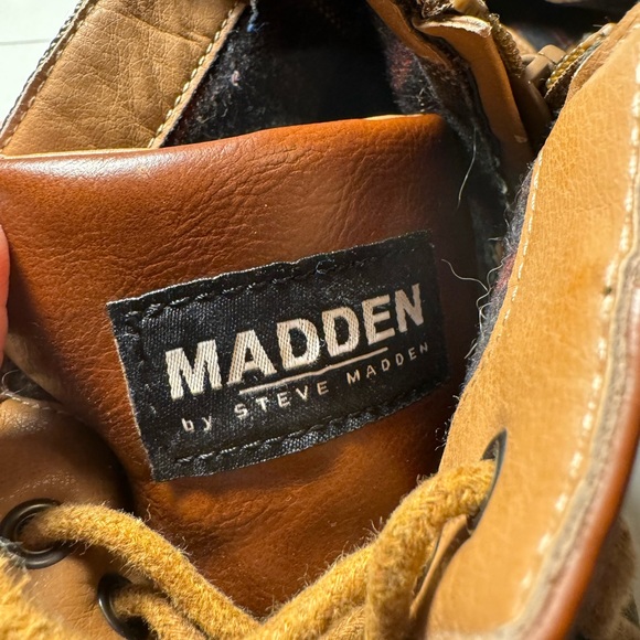 Retro Steve Madden Brown & Gray Zip Side Men’s 10 Boots - Picture 7 of 9